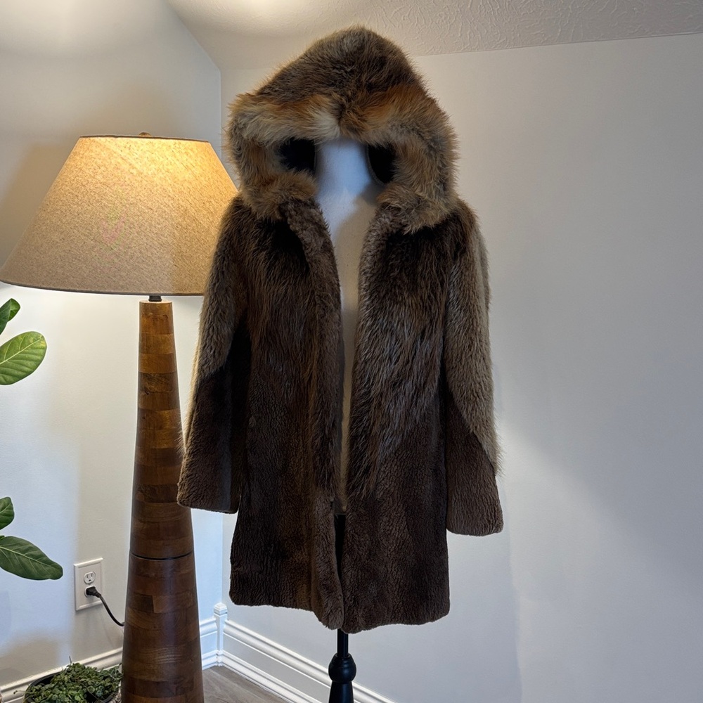 Elegant Brown Teddy Jacket with Hood
